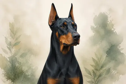 Doberman Pinscher breed illustration