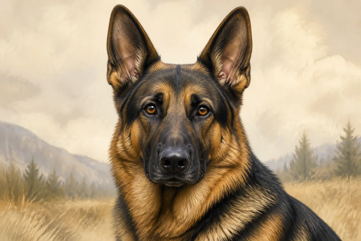 German Shepherd Dog breed illustration