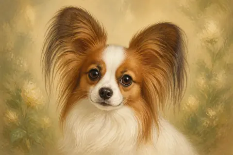 Papillon breed illustration