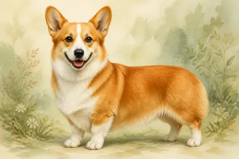 Pembroke Welsh Corgi breed illustration