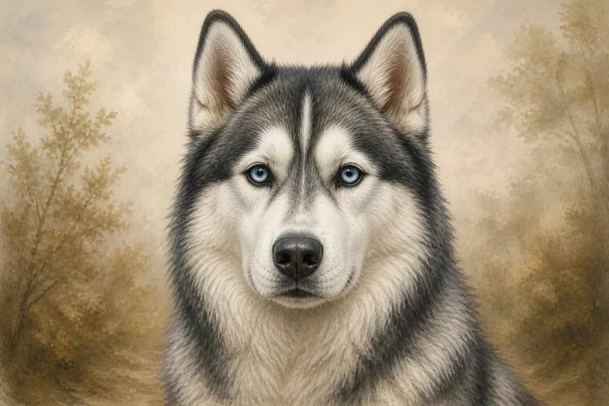 Siberian Husky breed illustration