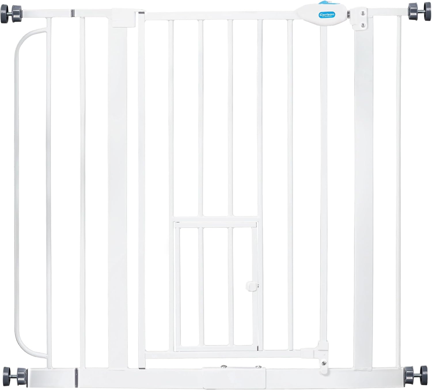 Carlson Extra Wide Walk-Through Pet Gate with Small Pet Door (White)