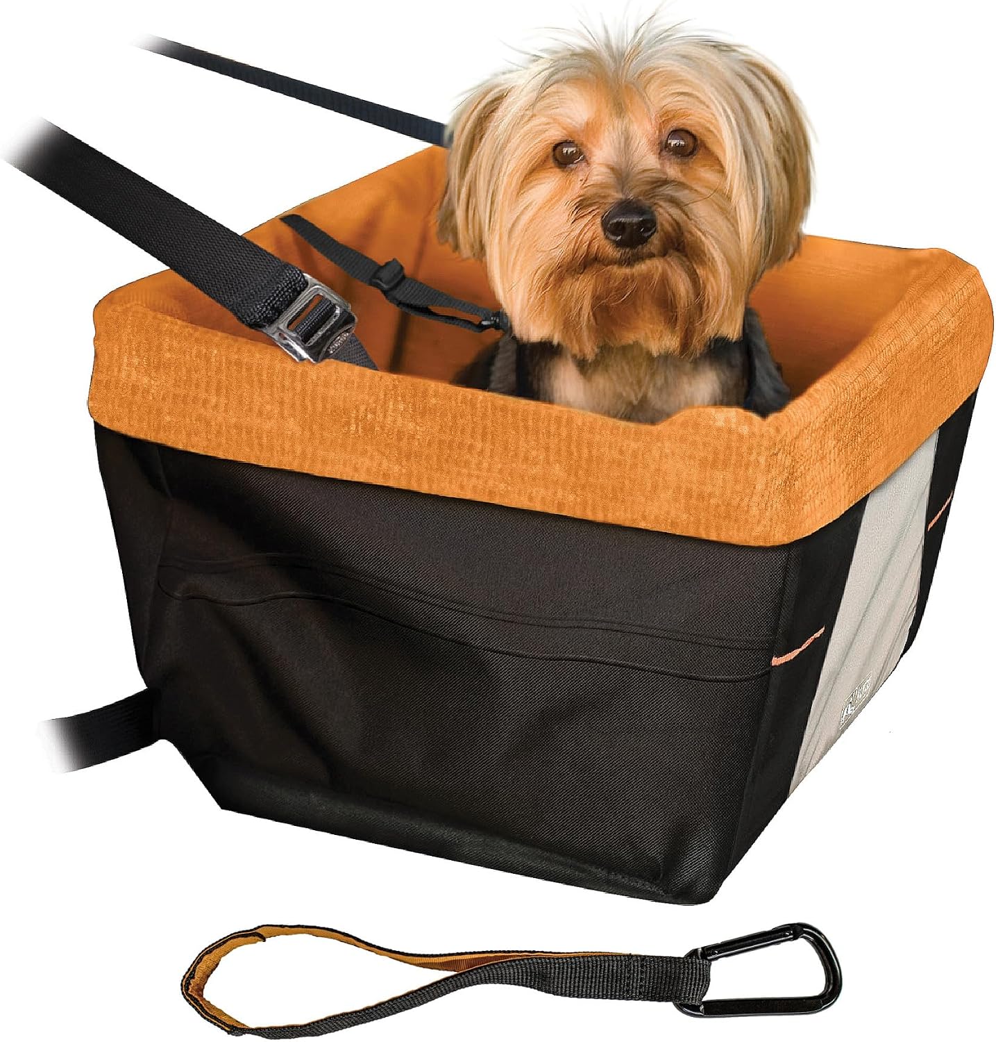 Kurgo Skybox Dog Booster Seat (Black/Orange)