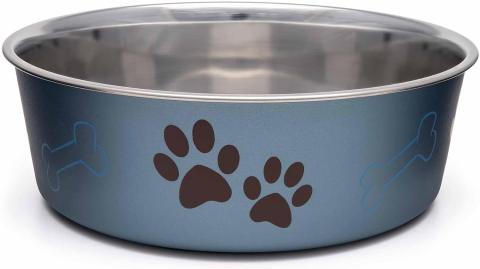 Loving Pets Bella Stainless Dog Bowl (Medium, Blueberry)