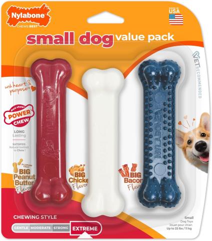 Nylabone Power Chew Bones Variety (Small, 3-Pack)
