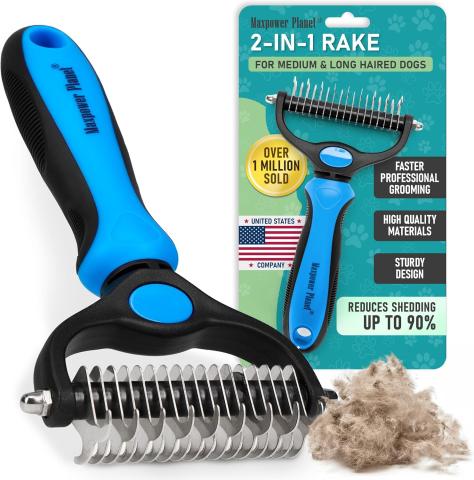 Maxpower Planet Undercoat Deshedding Rake (Blue)