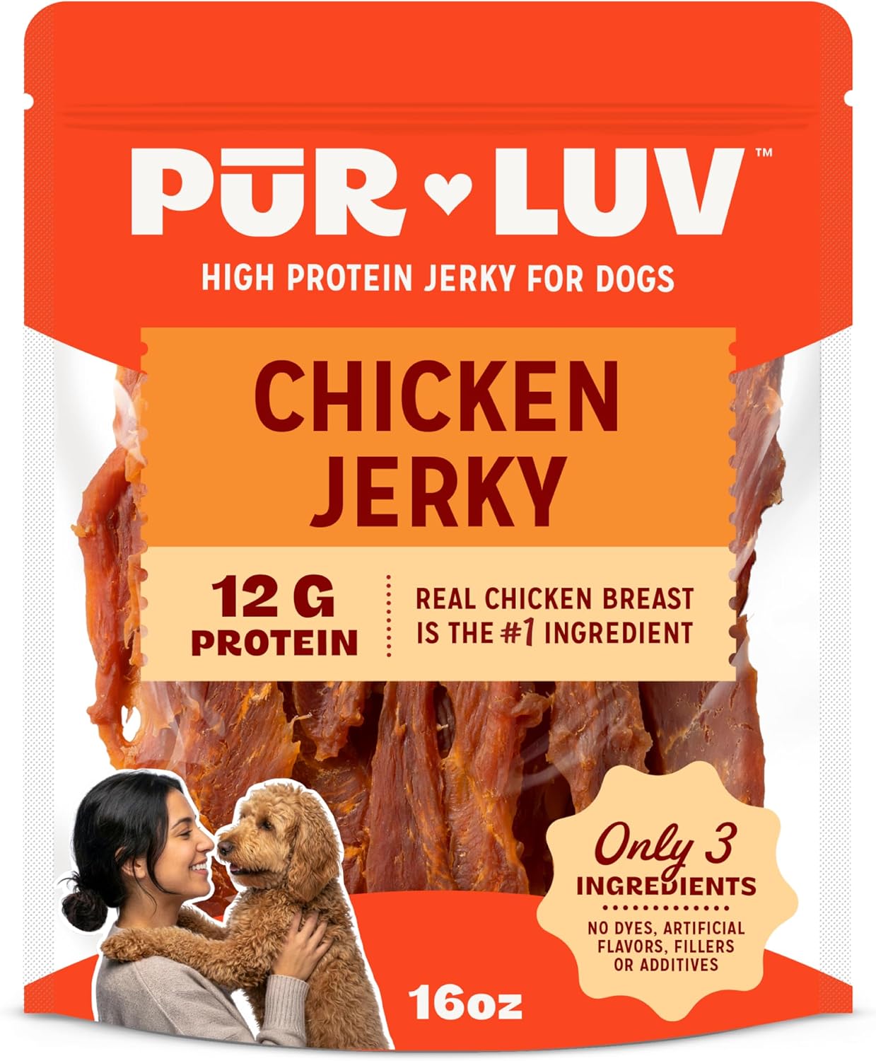 Pur Luv Chicken Jerky Dog Treats (16 oz)