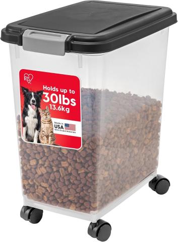 IRIS USA Airtight Pet Food Storage (30 lb, Rolling)