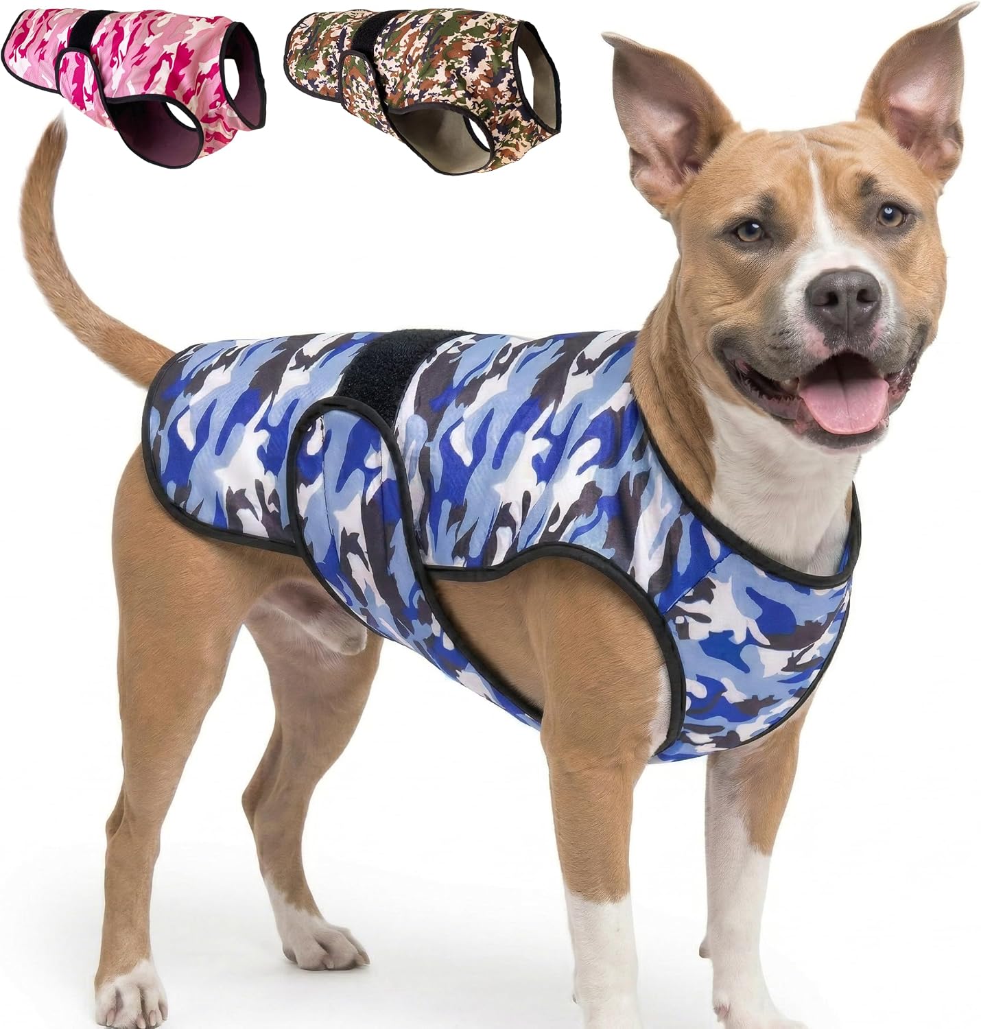2-Layer Microfiber Dog Cooling Vest (Large, Blue)