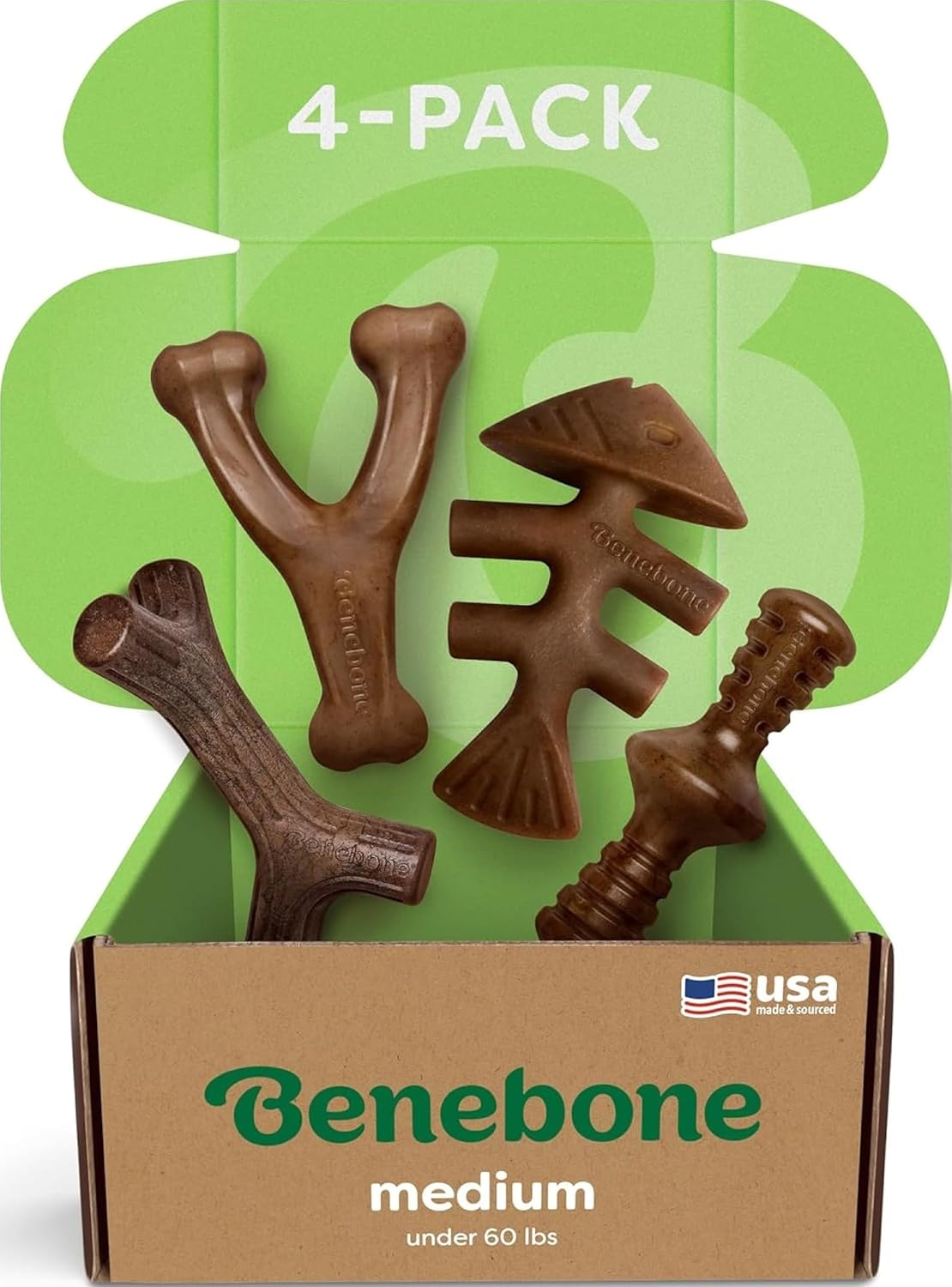 Benebone Medium 4-Pack Dog Chew Toys