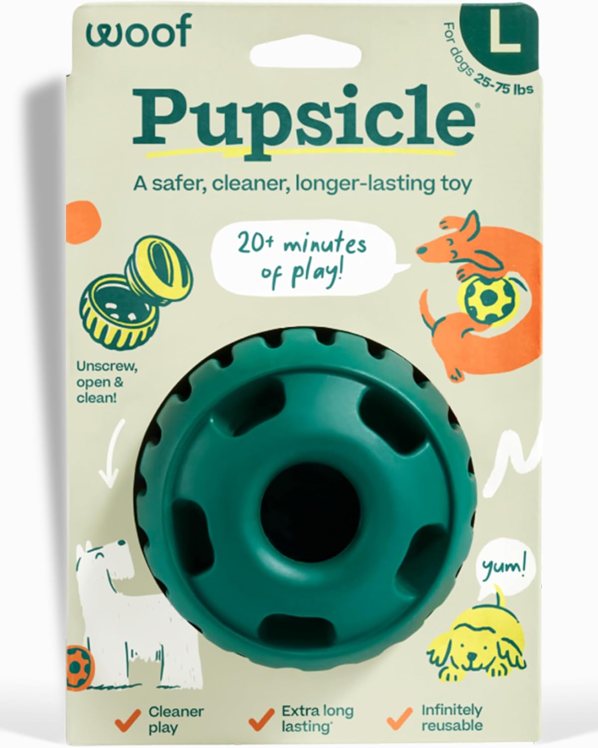 WOOF Pupsicle Interactive Dog Ball (Green)