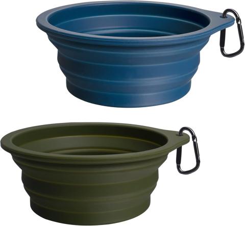 PetBonus Silicone Collapsible Dog Bowls (2-Pack)