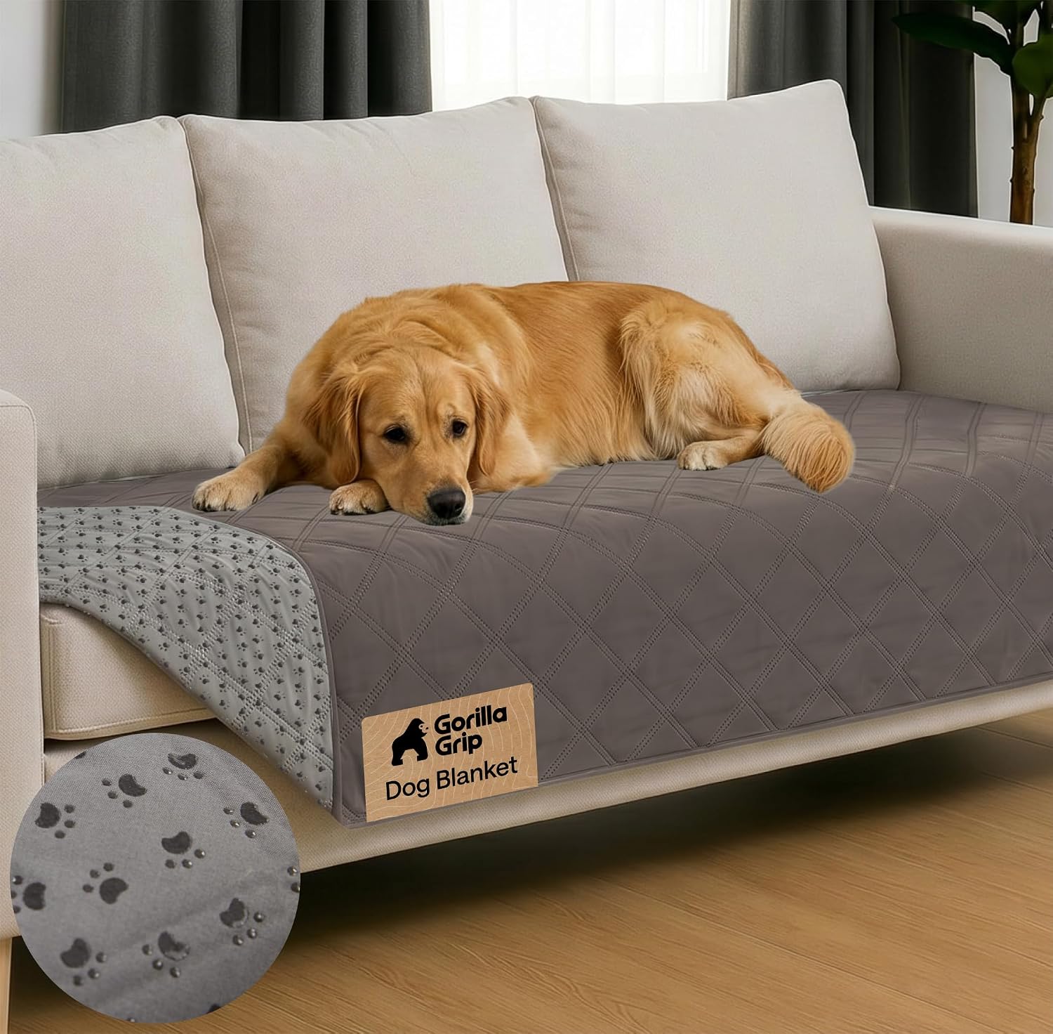GORILLA GRIP Waterproof Dog Blanket Couch Cover (30×70", Charcoal)