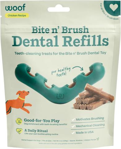 WOOF Bite n' Brush Dental Stick Refills (Chicken, 18ct)