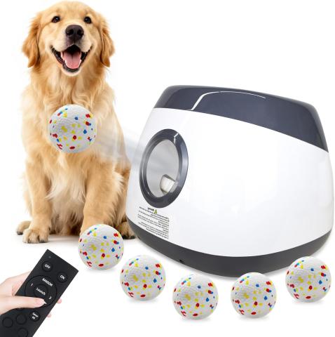 MEKAPLE Automatic Dog Ball Launcher with Remote