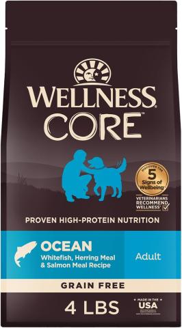 Wellness CORE Grain-Free Ocean Whitefish, Herring & Salmon Dry Dog Food (4 lb)